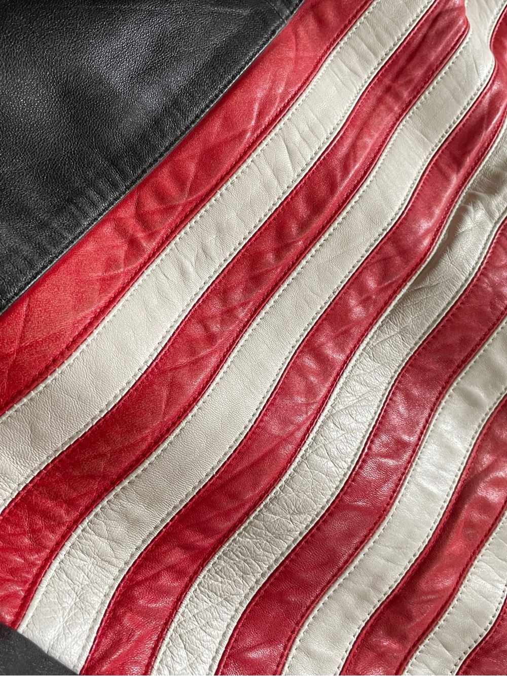 Vintage Michael Hoban USA Flag Leather Jacket circa 1982 - Picture 8 of 8